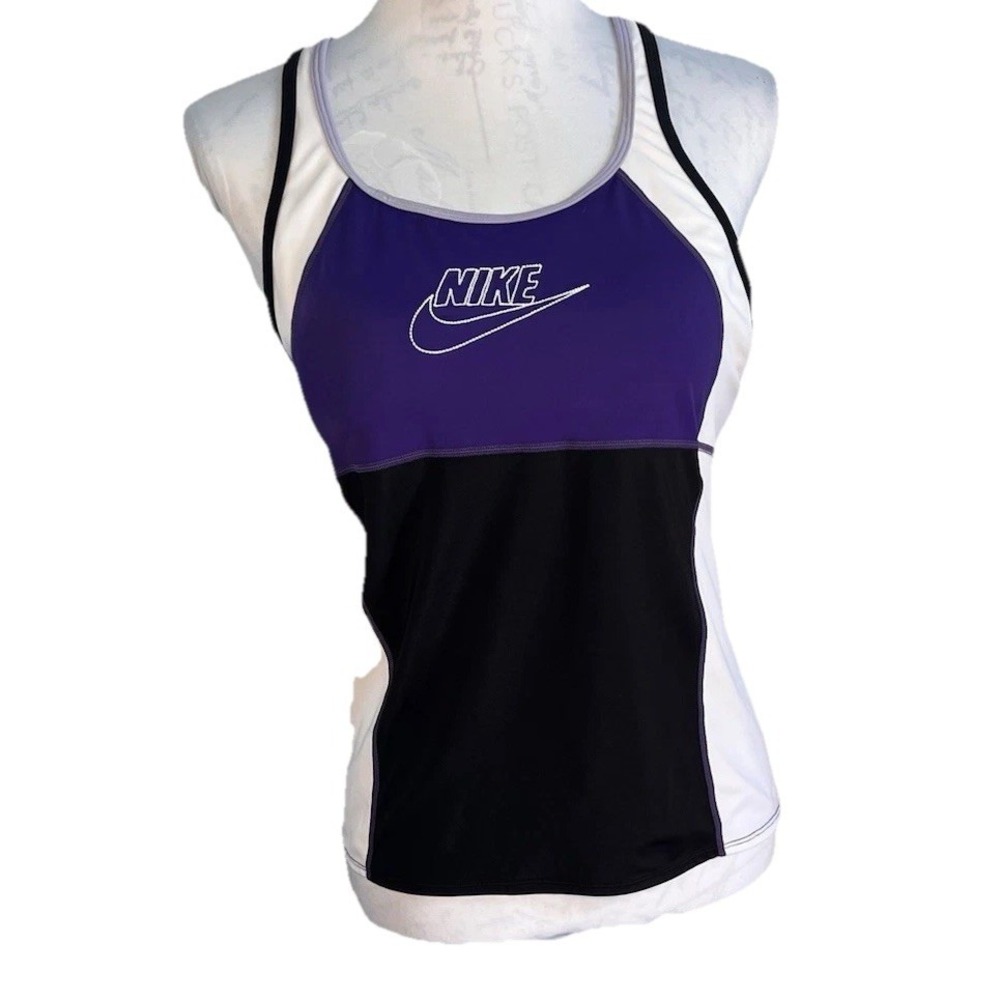 Nike‎ Swim Embroidered Logos With Built-In Bra Tankini Women's Size 12